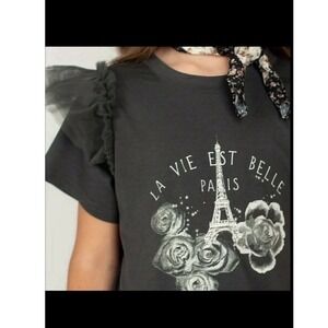 *NEW* Joyfolie Mia Joy Girls Dress Peyton in Charcoal La Vie Est Belle Size 7